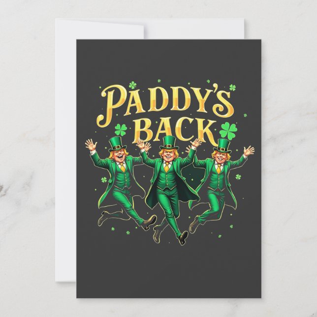 Paddy's Back St patrick's day Trump Dancing Inbjudningar (Framsida)