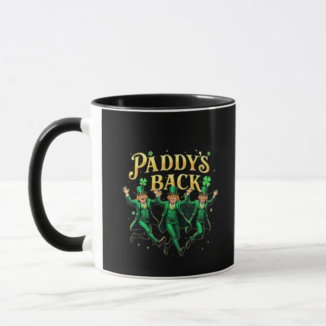 Paddy's Back St patrick's day Trump Dancing Mugg (Vänster)