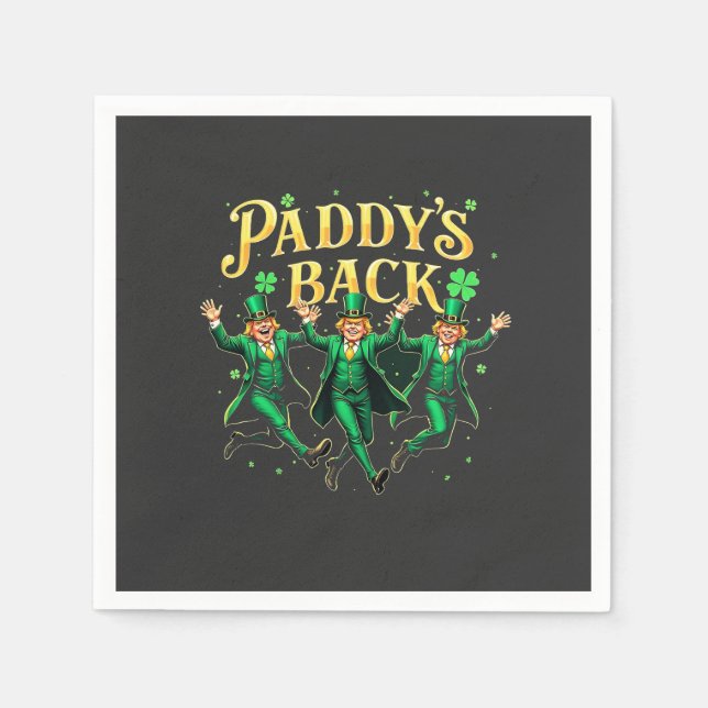 Paddy's Back St patrick's day Trump Dancing Pappersservett (Framsidan)