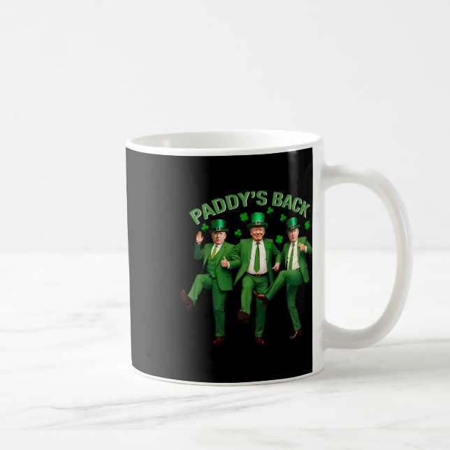Paddy's Back Trump Dancing St patricks day Funny N Kaffemugg (Höger)