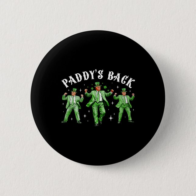 Paddy's Ck Roliga Trump St Patrick's Day Lucky Sha Knapp (Framsida)