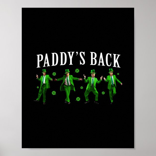 Paddy's Ck Roligt Trump St Patrick's Day Irländsk  Poster (Framsidan)