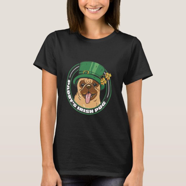 Paddy's irländska pug St. Patrick's Day T Shirt (Framsida)