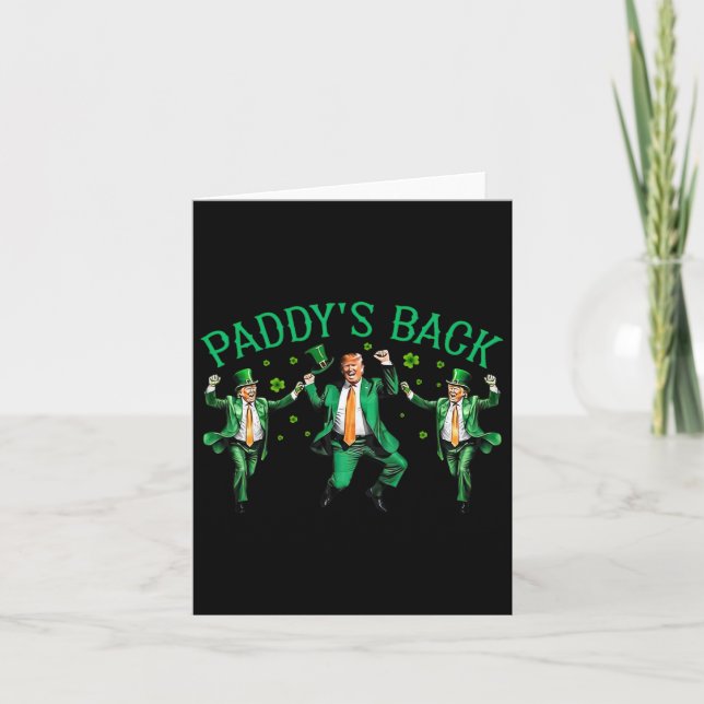 Paddys tillbaka roliga Trump dansar St Patrick's D Kort (Framsida)