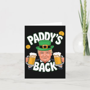 Paddys tillbaka roliga Trump St. Patricks dag Sham Kort