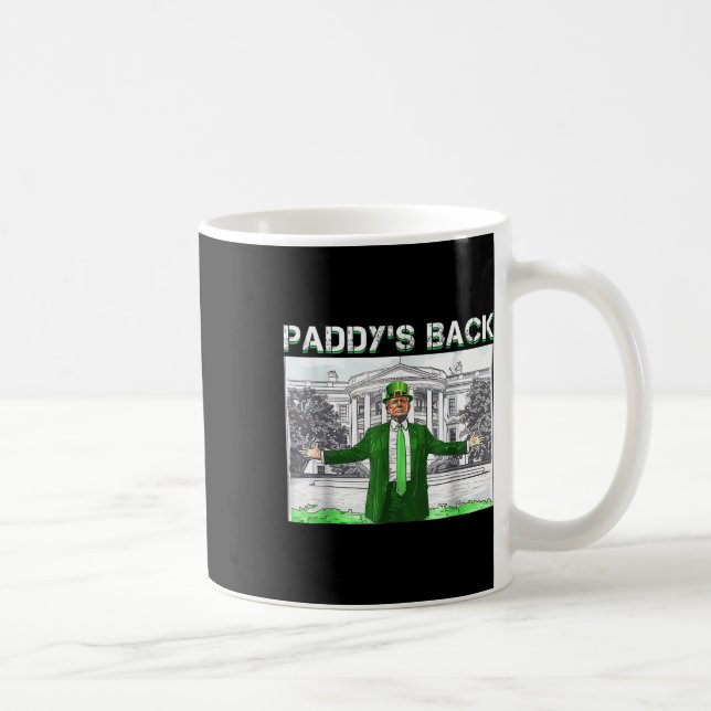 Paddys tillbaka St Patricks Day rolig Trump Leprec Kaffemugg (Höger)