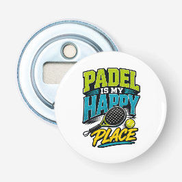 Padel är min lyckliga plats Retro sport Flasköppnare