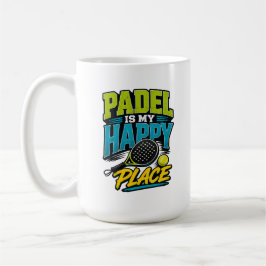 Padel är min lyckliga plats Retro sport Kaffemugg