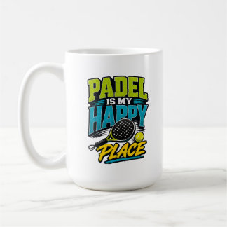 Padel är min lyckliga plats Retro sport Kaffemugg