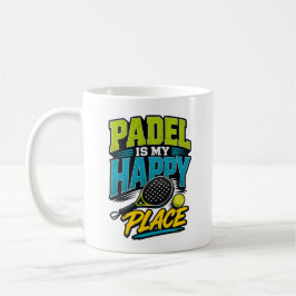 Padel är min lyckliga plats Retro sport Kaffemugg