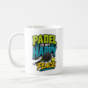 Padel är min lyckliga plats Retro sport Kaffemugg