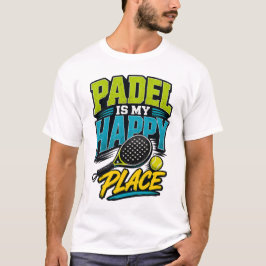 Padel är min lyckliga plats Retro sport T Shirt