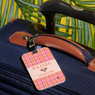 Padel Bagageetikett - Social Club Gingham Brights Bagagebricka