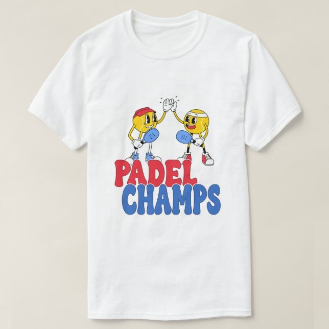 Padel Champs | Retro Cartoon Sports High 5 T-Shirt (Design framsida)