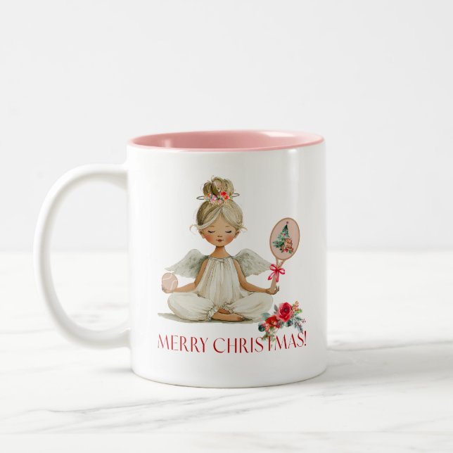 Padel Christmas Mug – A Holiday Padel Angel Två-Tonad Mugg (Vänster)