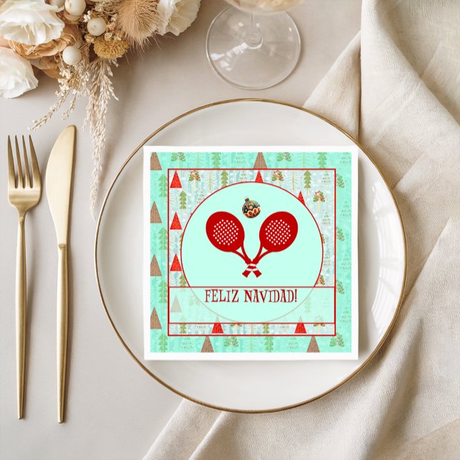 Padel Cocktail Servett – En Padel Retro Jul (Bright, Unique & Charming Padel-inspired party collections to enhance your Christmas celebrations!)