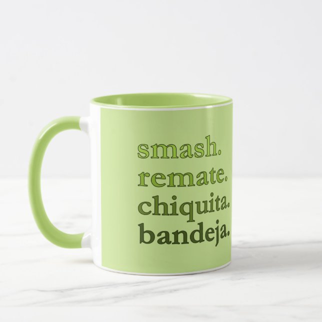 PADEL COFFEE MUG – WORD VIBES – LIME GREEN MUGG (Vänster)