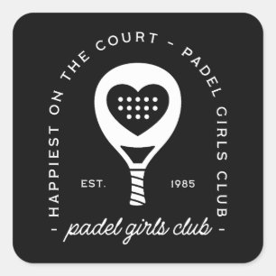 Padel damklubb kvinnliga spelare fyrkantigt klistermärke