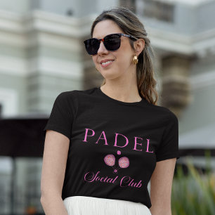 Padel Damtröja-Social Club Svart & Rosa T Shirt