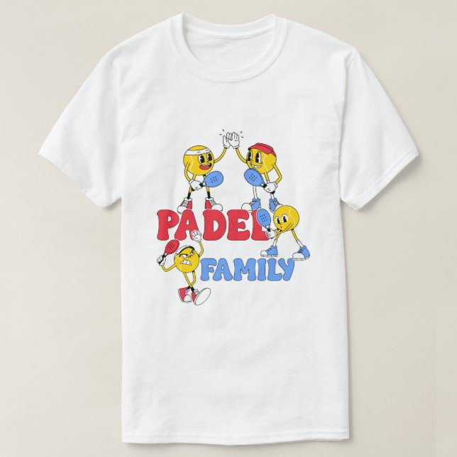 Padel Familj | Retro Tecknad T-Shirt (Design framsida)