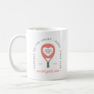Padel flickor klubb rosa estetisk kaffemugg
