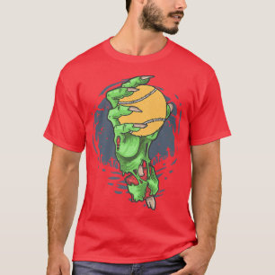 Padel Halloween Zombie Hand Holding A Paddle Tenni T Shirt