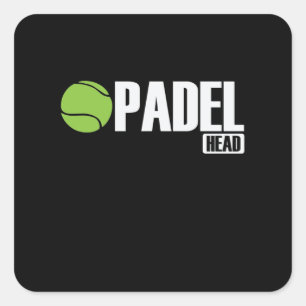 Padel Head Tennis Sport und Boll Fyrkantigt Klistermärke