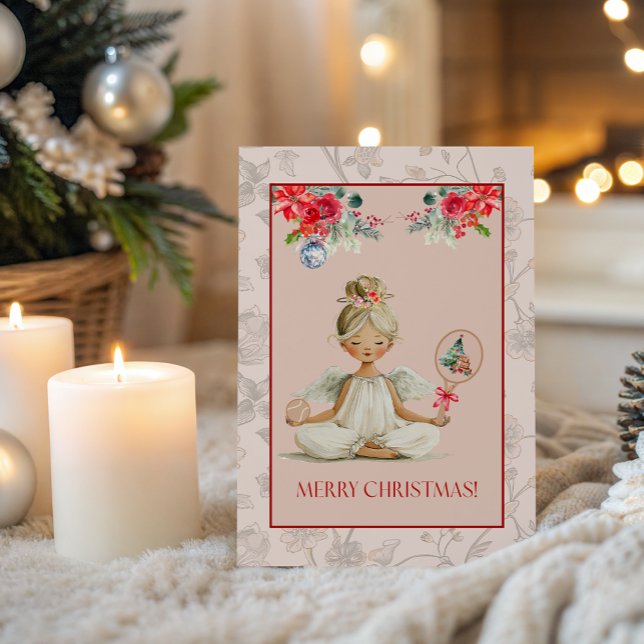 Padel Julkort – Ängel Motiv Kort (Bright, Unique & Charming Padel-inspired party collections to enhance your Christmas celebrations!)