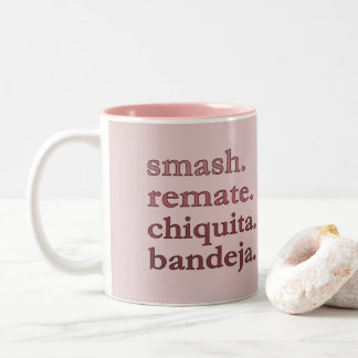 Padel kaffemugg-Personalisera ordvibes Dusty Rose Två-Tonad Mugg