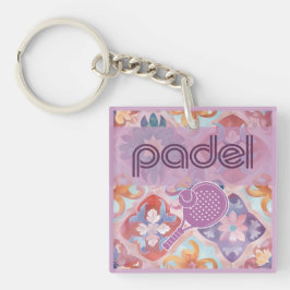 Padel Key Chain – Spanish Tile Vibes in Purple