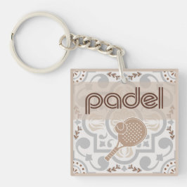 Padel Key Chain – Spanish Tile Vibes Taupe Brown