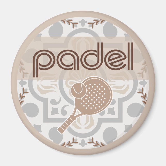 Padel Magnet – Spanska Kakel Vibes Taupe Bruna (Framsidan)
