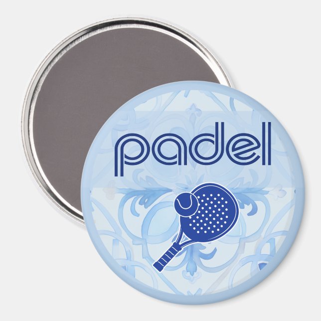 Padel Magnet – Spanska Kakelstämpel i Blå (Front/Back)