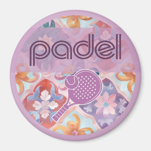 Padel Magnet – Spanska Kakelstämpel i Lila