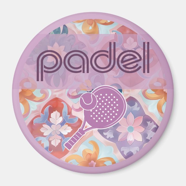 Padel Magnet – Spanska Kakelstämpel i Lila (Framsidan)
