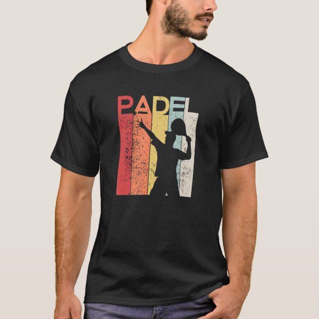 Padel Man Padel Racquet Retro T Shirt (Framsida)