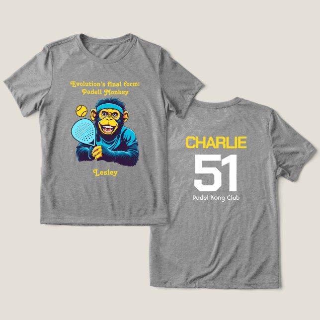 Padel Monkey Business Smashwear T Shirt (Design fram och bak)