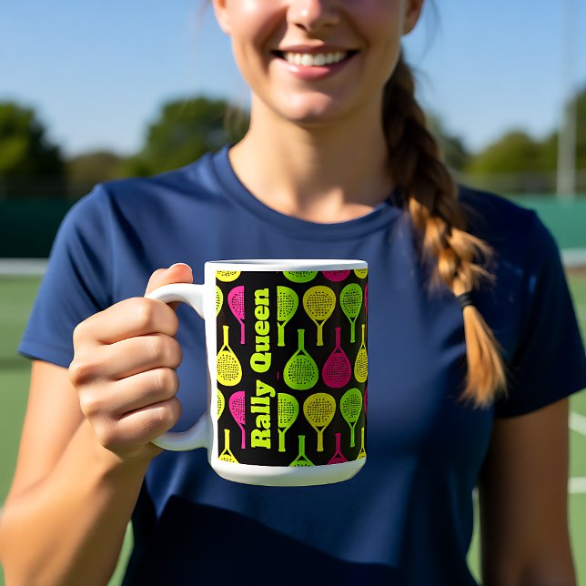 Padel Neon Rally Fuel Kaffemugg (Padel Neon Rally Fuel Coffee Mug, custom text on side)