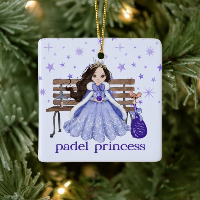 PADEL ORNAMENT – ADORABLE PADEL PRINCESS in BLUE (Träd)
