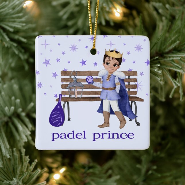 PADEL ORNAMENT – CHARMING PADEL PRINCE in BLUE (Träd)