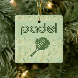 Padel Ornament-Spanska Kakelstyling i Matcha Grönt Julgransprydnad Keramik
