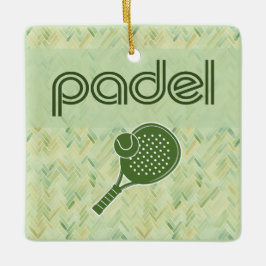 Padel Ornament-Spanska Kakelstyling i Matcha Grönt Julgransprydnad Keramik