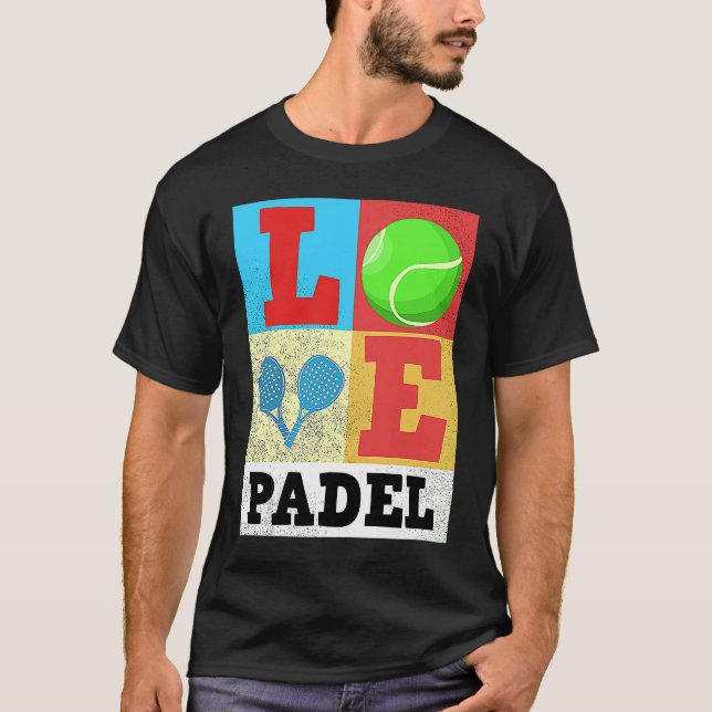 Padel Paddle Tennis Paddel Love Racquet Ball Vinta T Shirt (Framsida)
