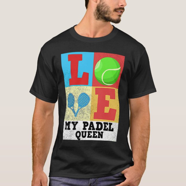 Padel Paddle Tennis Queen Princess Backhand Racket T Shirt (Framsida)