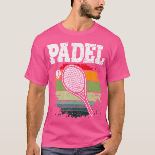 Padel Paddle Tennis Racquet Boll Vintage Färg T Shirt