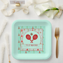 Padel Paper Plate – Padel Retro Christmas
