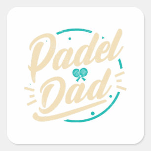 Padel Pappa Platform Tennis Paddleball Padel Fyrkantigt Klistermärke