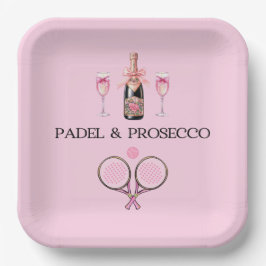 PADEL PLATE: PADEL & PROSECCO CLASSIC PINK/BLACK