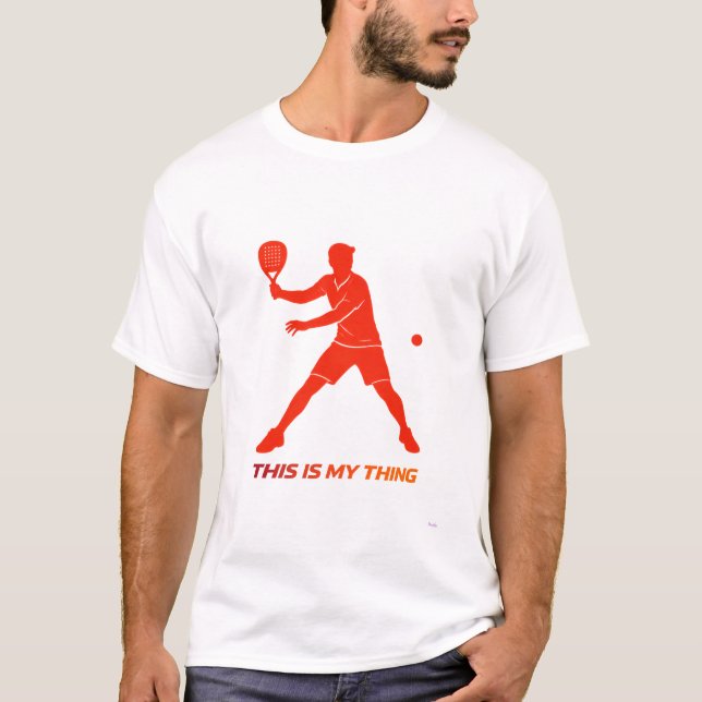 Padel Silhouette Action Lifestyle Design T Shirt (Framsida)