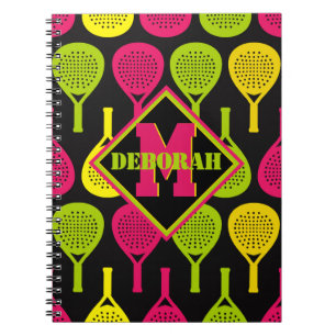 Padel Smash Notes med monogram Anteckningsbok